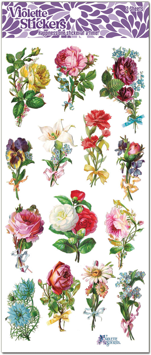 Vintage Flower Stickers