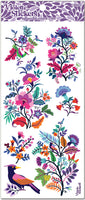 Beautiful Danish inspired florals with bird stickers.  Bright colors and festive swirls by Violette Stickers