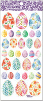 Watercolor Easter egg stickers with patterns in various sizes ideal for Easter celebrations on place cards at the table or Easter Basket name tags by Violette Stickers
