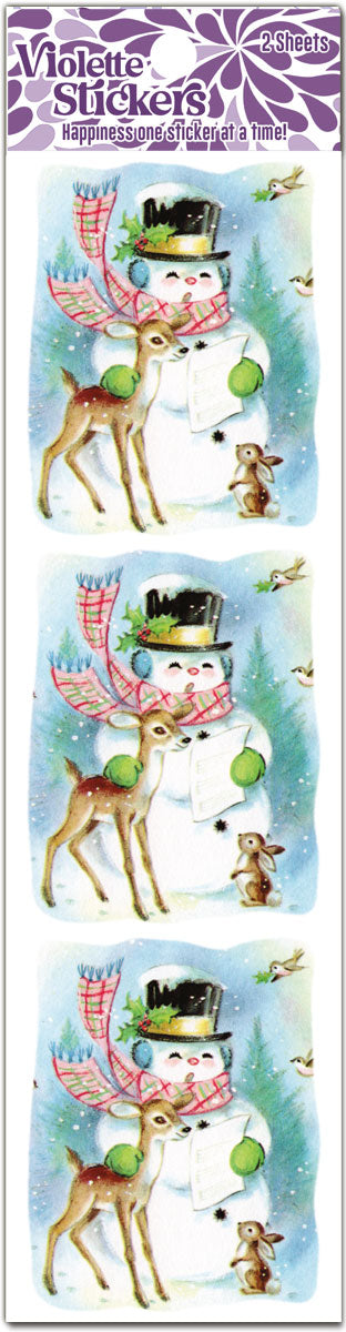 Meuva Christmas Sticker Number 24 Countdown Sticker Santa Snowman