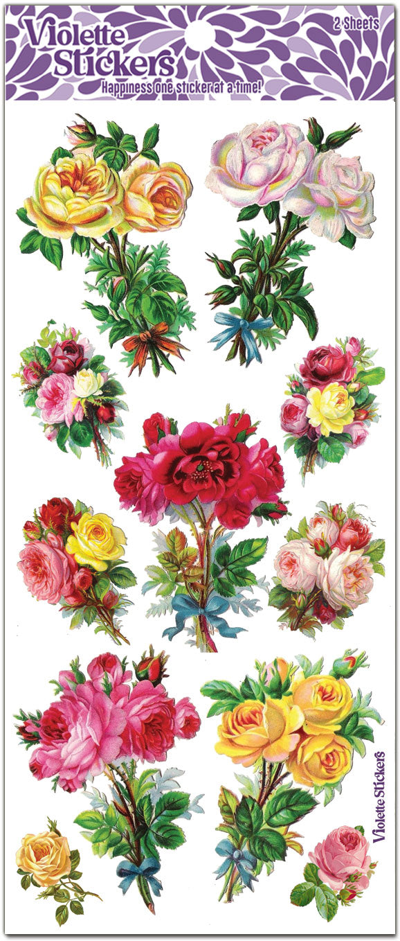 C204 Rose Stem Bouquets – Violette Stickers