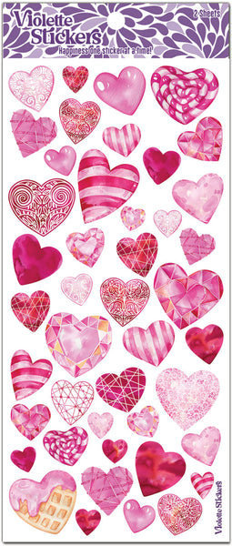C232 Crystal Pink Hearts – Violette Stickers