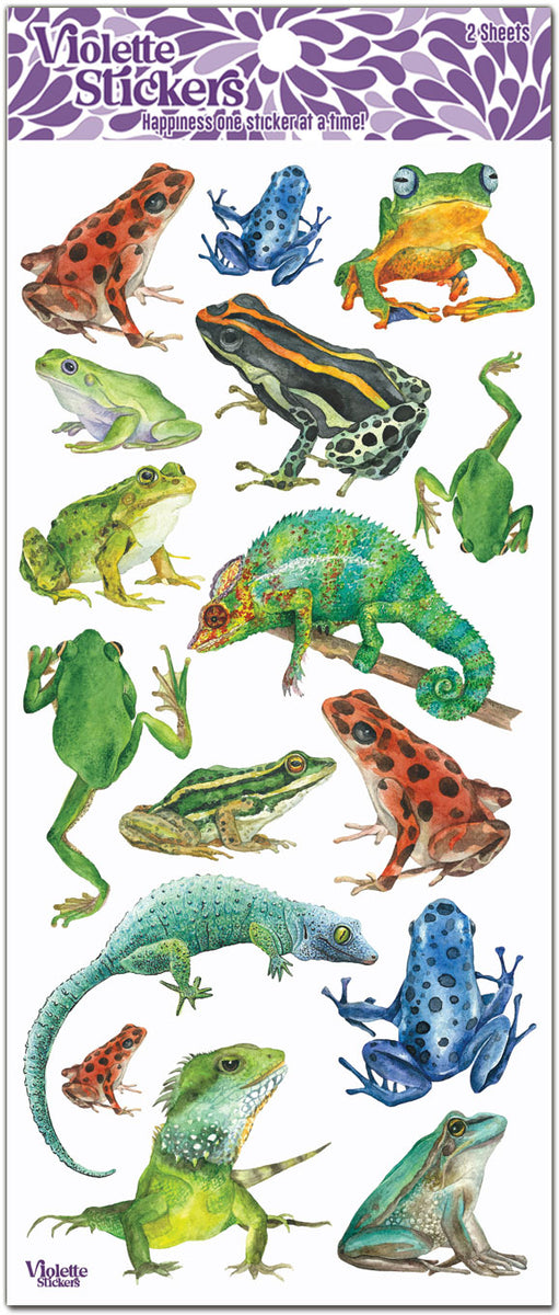 C251 Crystal Frogs and Lizards – Violette Stickers