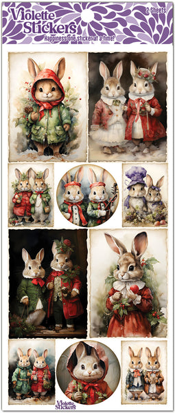 C273 Bunny Christmas Stickers