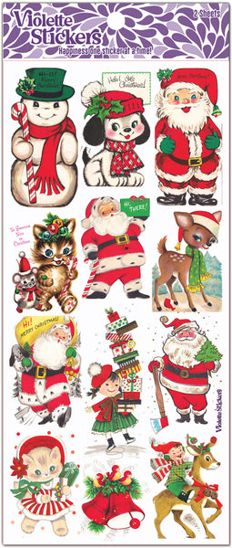 C275 Christmas 1950's Greeting Stickers