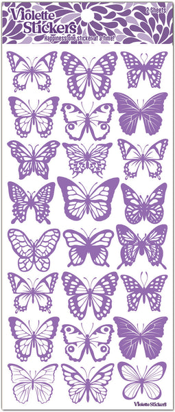 C276 Purple Foil Butterfly Stickers