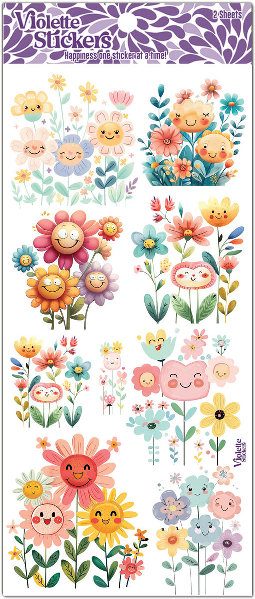 C284 Happy Flowers Families – Violette Stickers