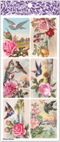 C316 Julia Winter Rose and Bird Flower Vintage Stickers