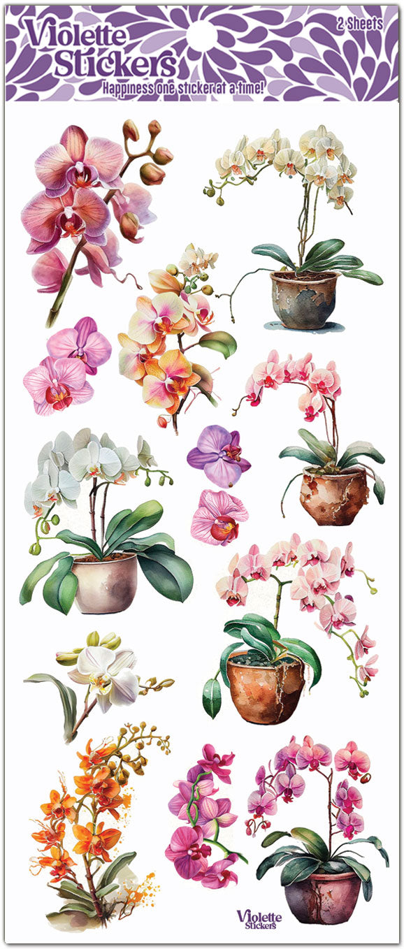 Komar orchidea Deco-Sticker, 1 pcs, viola/bianco/verde, 17702 ore