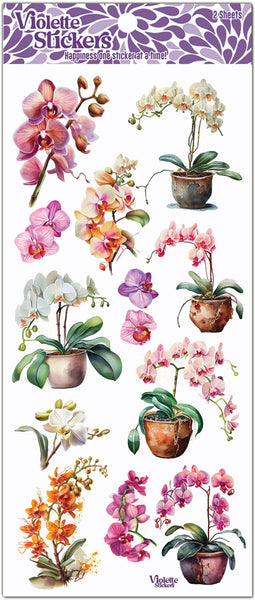 C320 Orchid Flower Stickers