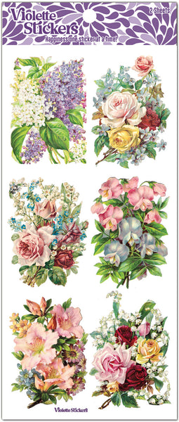 C323 Opal Flower Victorian Pastel Stickers