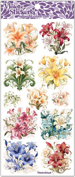 C324 Pastel Lily Stickers