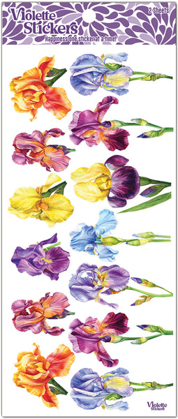 C326 Iris Colorful Flower Stickers