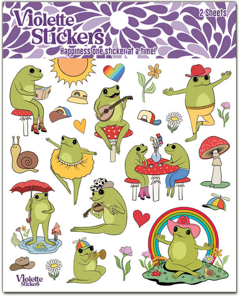258 Sticker K258 Happy Frog – Violette Stickers