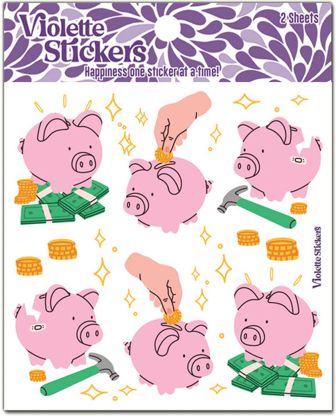 K307 Piggy Bank Stickers