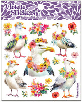 K309 Seagulls with Leis Stickers