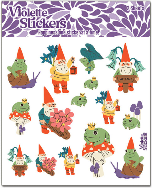 K310 Happy Garden Gnome Stickers