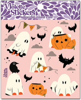 K319 Pink Ghost Stickers for Halloween