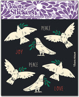 K329 White Dove Peace and Love Stickers