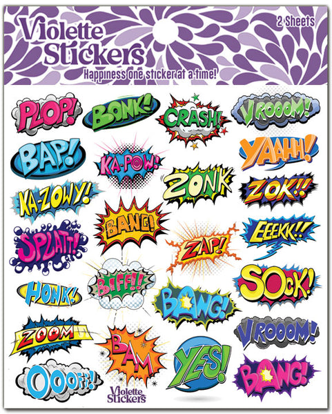 K373 Zoink Explosion Comic Book Sayings Stickers