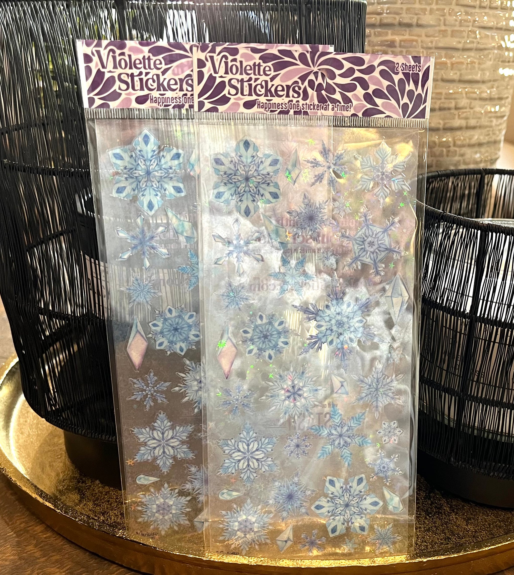 C225 Crystal Blue Snowflakes – Violette Stickers