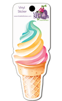 VY101 Rainbow Swirl Cone Vinyl Sticker