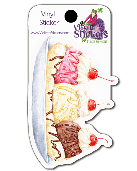 VY102 Banana Split Vinyl Sticker