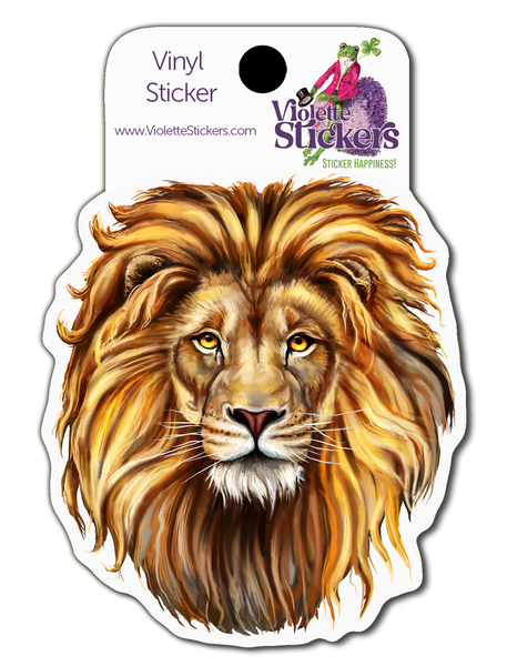 VY111 Lion Head Vinyl Sticker