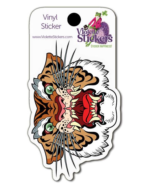 VY112 Tiger Head Vinyl Sticker