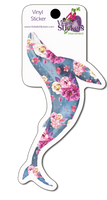 VY114 Floral Whale Vinyl Sticker