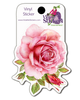 VY127 Pink Rose Vinyl Sticker