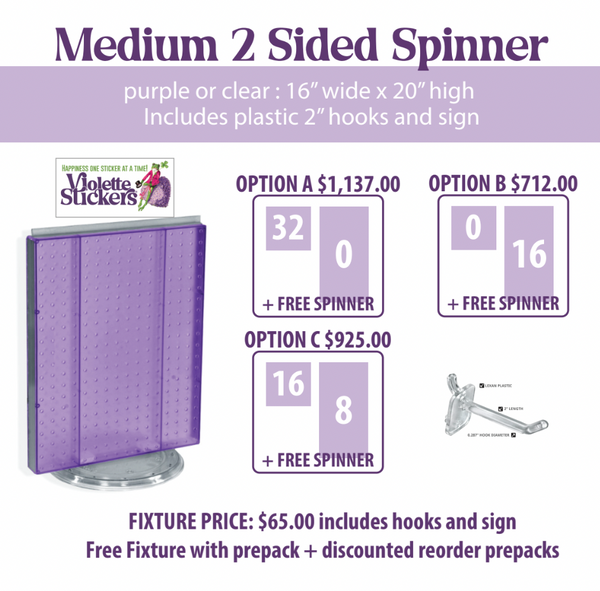Medium 2 Sided Purple Spinner - Free with $700 order