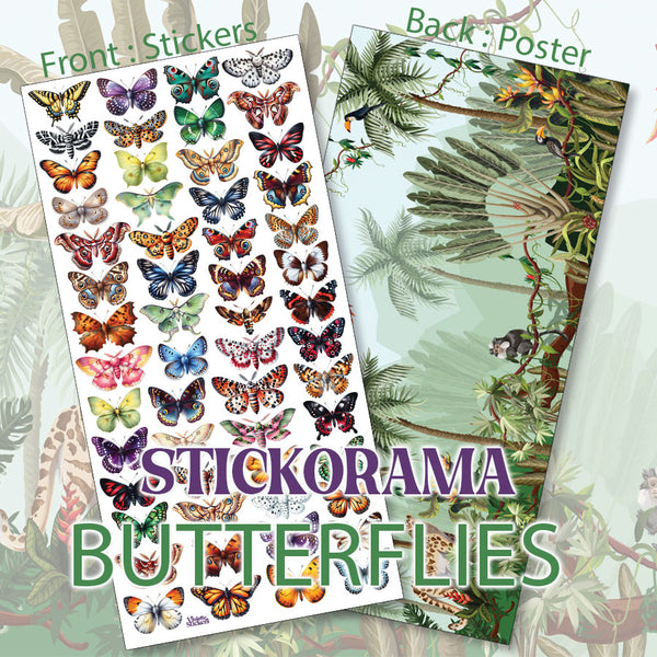 Violette Butterfly Stickorama Poster Sticker Sheet