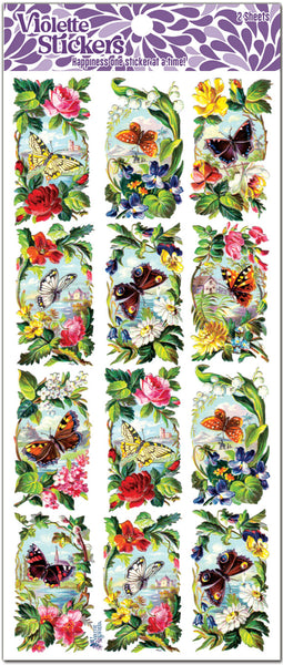 C147 Floral Butterfly Labels
