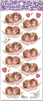 C154 Mauve Winged Angels with Red Hearts