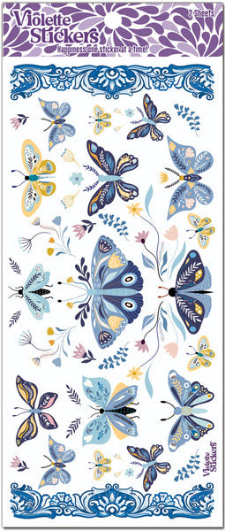 NEW TREND: All things blue! Dutch blue inspired butterfly and moth stickers by Violette Stickers