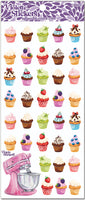 Part of the popular mini collection sheets.  This brand new cupcake sheet with pink mixer is super fun to use or collect. Various colorful yummy cupcakes with sprinkles or fruit on top.