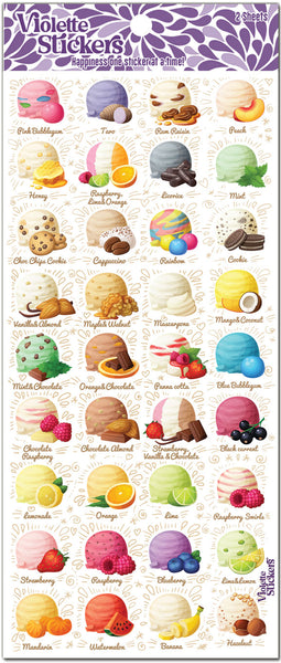 Do you love ice cream?  Colorful ice cream scoop flavor stickers. Ideal for planners or small spaces that need some sticker happiness.by Violette Stickers