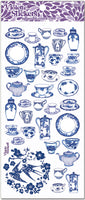 NEW TREND: All things blue!  We know you love teacup stickers so we created these extra special blue china dishes and teacup stickers just for you! Enjoy! by Violette Stickers