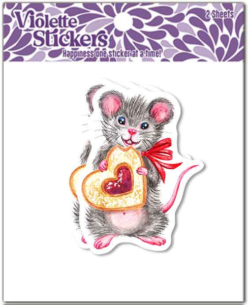 VY35 Mouse with Heart Cookie - 2 pc