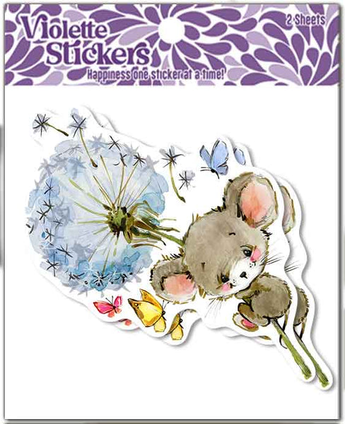Sticker Mouse Blue VY59 Dandelion Mouse – Violette Stickers